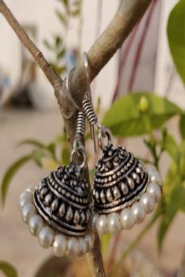 White crystal jhumkas 2