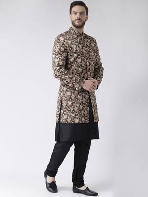 Multicolor Floral Print Polyester Indo Western Dresses 3