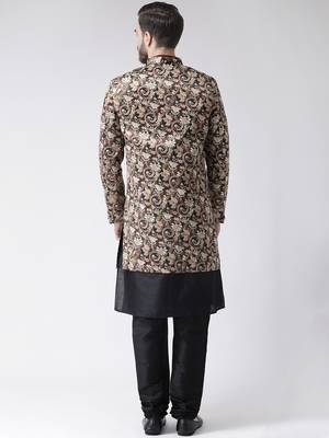 Multicolor Floral Print Polyester Indo Western Dresses 4