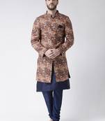 Multicolor Floral Print Polyester Indo Western Dresses