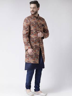Multicolor Floral Print Polyester Indo Western Dresses 3