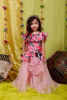 Pink Frilled Peplum skirt