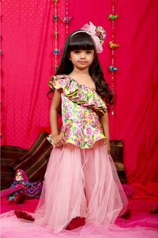 Multicolor Frill pattern skirt