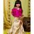 Pink Frilled Halter neck crop top with Ghagara