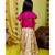 Pink Frilled Halter neck crop top with Ghagara
