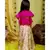 Pink Frilled Halter neck crop top with Ghagara