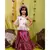 off white One off Shoulder Peplum top with Lahenga