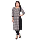 Women Black Printed Cotton Kurta