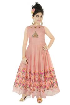 Pink Embroidered And Handwork Gown
