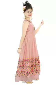 Pink Embroidered And Handwork Gown
