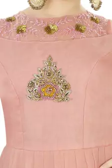 Pink Embroidered And Handwork Gown