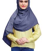 Justkartit Embroidery Soft Cotton Scarf Hijab For Women (Denim)