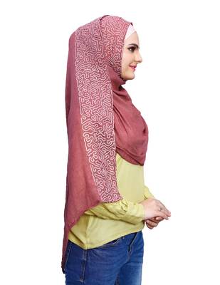 Justkartit Women Soft Cotton Embroidery Scarf Hijab Dupatta (Gajri) 2