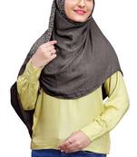 Justkartit Metallic Grey Color Soft Cotton Women Embroidery Scarf Dupatta