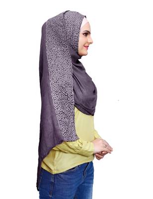 Justkartit Women Purple Color Cotton Scarf Hijab Dupatta 2