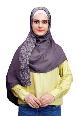 Justkartit Women Purple Color Cotton Scarf Hijab Dupatta 4