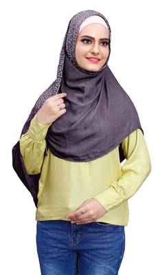 Justkartit Women Purple Color Cotton Scarf Hijab Dupatta 5