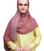 Justkartit Embroidery Soft Cotton Scarf Hijab For Women (Salmon)