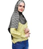 Justkartit Embroidery Soft Cotton Scarf Hijab For Women (Grey)
