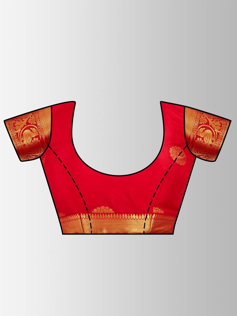 Blue Woven Crepe Saree With Blouse