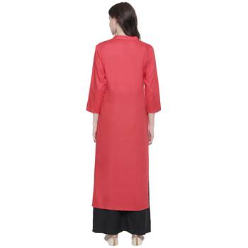 Red printed rayon kurtas-and-kurtis 3