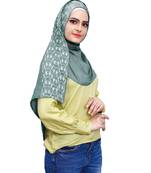 Justkartit Women Soft Cotton Embroidery Scarf Hijab Dupatta (Turquoise)