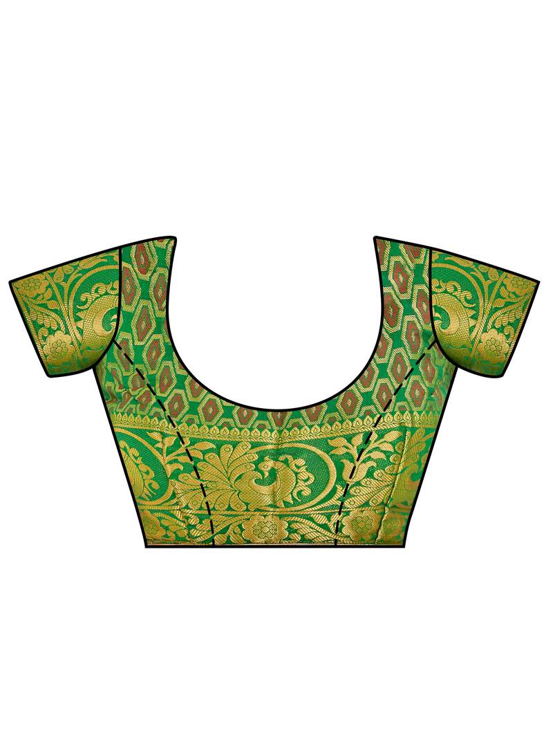 Pink Woven Art Silk Saree With Blouse