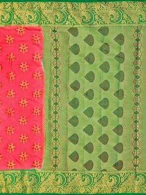 Pink Woven Art Silk Saree With Blouse 5
