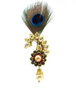 Gold Plated Peacock Feather Brooch For Men