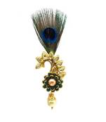 Gold Plated Peacock Feather Brooch For Men