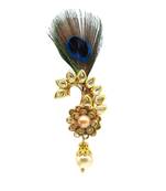 Gold Plated Peacock Feather Brooch For Men