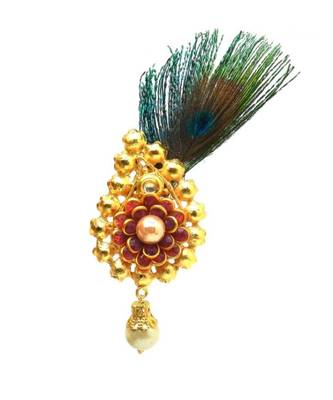 Gold Plated Peacock Feather Brooch For Men 1