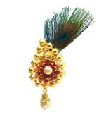 Gold Plated Peacock Feather Brooch For Men