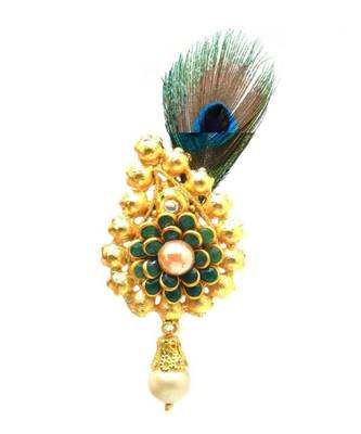 Gold Plated Peacock Feather Brooch For Men 1