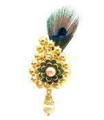 Gold Plated Peacock Feather Brooch For Men