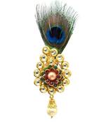 Gold Plated Peacock Feather Brooch For Men