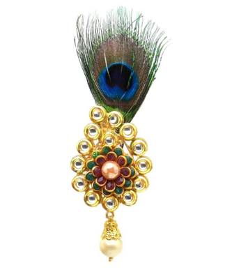 Gold Plated Peacock Feather Brooch For Men 2
