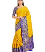 Mustard Woven Art Silk Saree With Blouse