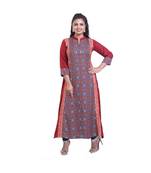 Designer Maroon Printed flared kurta For Women