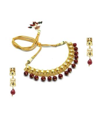 Radhesh Creation Jewellery Gold Plated Kundan Necklace Jewellery Set For Women 1
