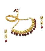 Radhesh Creation Jewellery Gold Plated Kundan Necklace Jewellery Set For Women