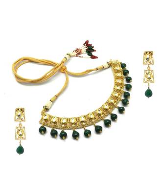 Radhesh Creation Jewellery Gold Plated Kundan Necklace Jewellery Set For Women 1