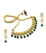 Radhesh Creation Jewellery Gold Plated Kundan Necklace Jewellery Set For Women