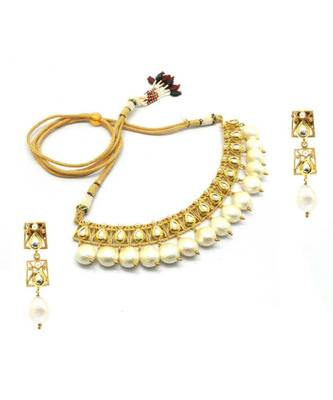 Radhesh Creation Jewellery Gold Plated Kundan Necklace Jewellery Set For Women 1