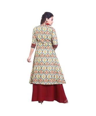 Designer Maroon Anarkali Kurta with Printed Jacket  For Women 4