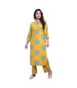 Mustard printed kurta & Palazzo For Women