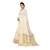 Beige woven cotton silk saree with blouse