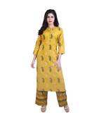 Mustard Kurta With Palazzo For Women
