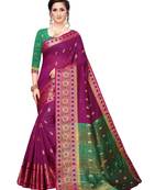 Grey woven cotton silk saree with blouse