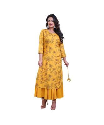 Mustard Attached Kurta With Jacket For Women 1